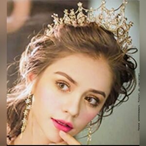 🆕Baroque Crystal Rhinestone Tiara Bridal Crown